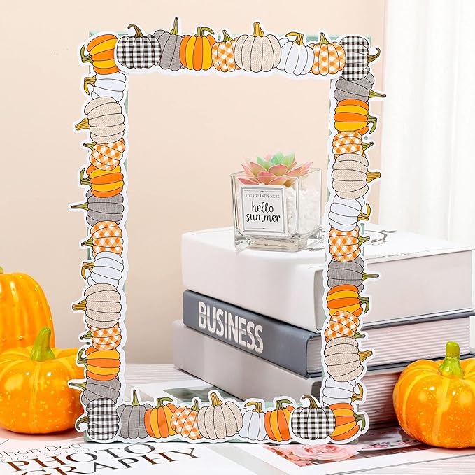 40 Pieces Fall Pumpkin Bulletin Board Borders Decorations Halloween Bulletin Board Borders Fall Classroom Decorations for Home Sweet Classroom, 1.8 x 11.8 Inch(Simple Style)