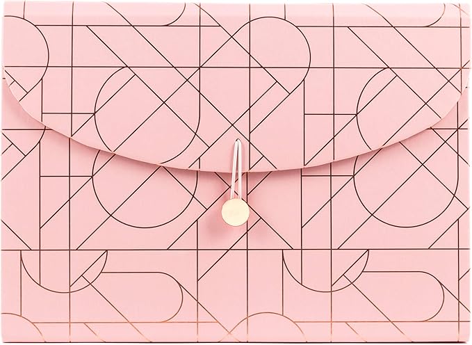 U Brands Modern Pretty Fashion Expandable File Folder, Letter Size, 13 Pockets, Pink