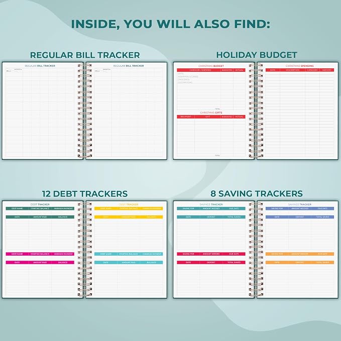 Clever Fox Budget Planner & Monthly Bill Organizer With Pockets. Expense Tracker, Budgeting Journal & Financial Book. Large, 8x9.5" (Dark Teal)