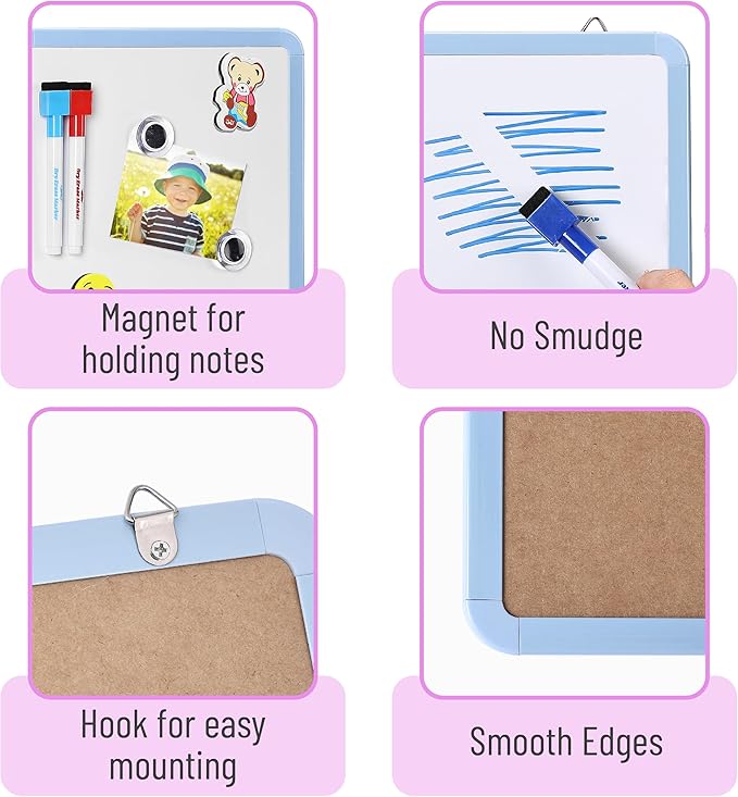 Mr. Pen- Small Dry Erase Board, 12.5x9.5 Inches, Whiteboard with 8 Fine Point Dry Erase Markers and 2 Board Magnets, Magnetic Small White Board for Students, Home, Office and Classroom