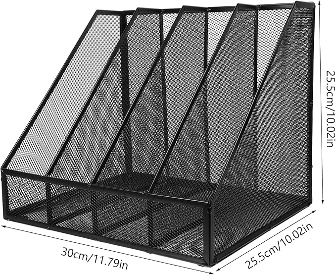 Luxshiny Iron Mesh Compartment File Holder Compartment Desk Organizer for Efficient Office Storage Iron Material for Home and Office Use