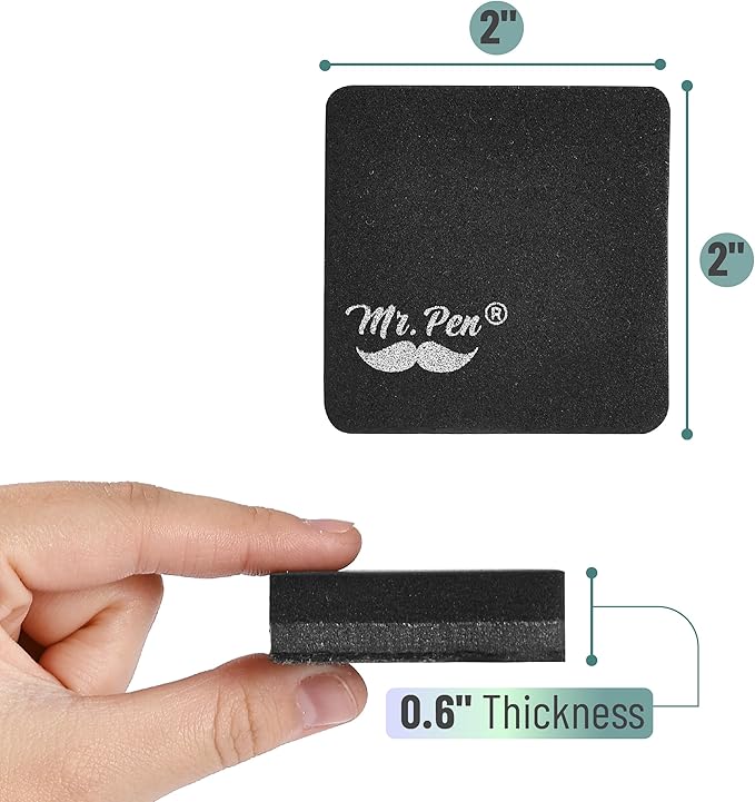 Mr. Pen- Mini Magnetic Dry Erase Erasers, 2" x 2", 24 Pack, Black Small Magnetic Whiteboard Dry Erase Erasers Bulk for Kids, Teachers, Students and Classroom Supplies