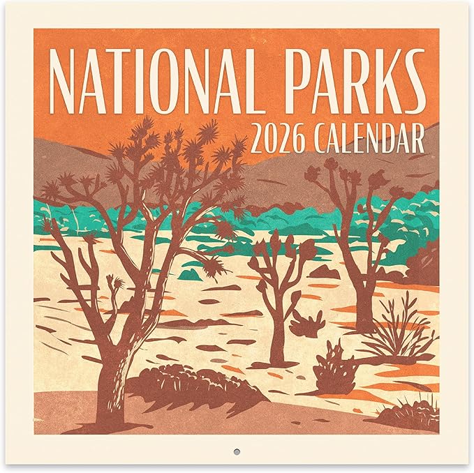 Orange Circle Studio Wall Calendar 2025-26, National Parks, Large Monthly Planner, Hanging Organizer, Cute for Home Office, Classroom, School, Family Calendar, Easy Planning and Organizing, 12” x 12”