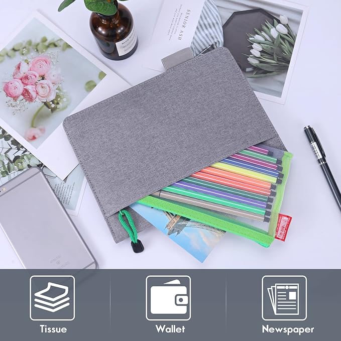 Executive Size Notebook Cover for Rocketbook A5 8.8"x6" Inch, Waterproof Portfolio Organizer with Pen Loop Holder & Card Slots, Protective Case for Journals - Business Travel & Office Use (Gray)