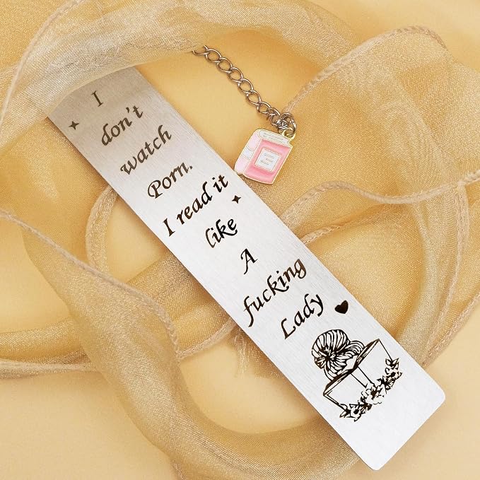Metal Bookmarks for Women Book Lovers Funny Reading Bookmark Gifts for Bookish Female Friend Birthday Christmas Valentine Gifts for Teacher Classmate Reader Sister Gag Book Accessories Book Club