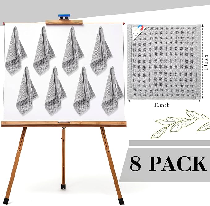 Fanfanwin 8 Pcs 10" x 10" Magnetic Cleaning Cloth Dry Erasers for White Boards Extra Strong Magnetism Microfiber Eraser for Blackboards Classroom Home Reusable Washable(Honeycomb Cloth)