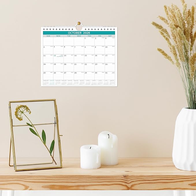 2026 Wall Calendar, 8.5" x 11", January 2026 to December 2026, with Twin-Wire Bound, Writing Blocks