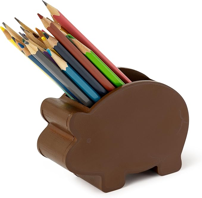 MALLMALL6 Mexico Pig Pencil Holder - Cute Piggy Wooden Pen Holder, Back to School Funny Caddy Case Gift for Kids, Durable Desktop Storage Organizer for School Classroom Teacher Office