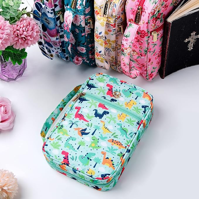 G-LEAF Bible Cover Case/Book Cover Floral Pattern with Handle Fits for Standard Size Bible, 9 x 6.3 x 2.4 in