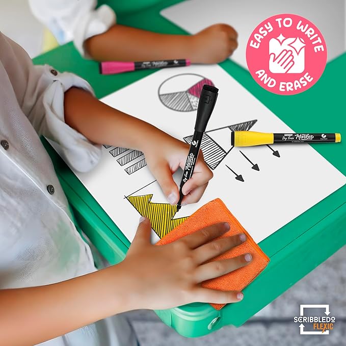 SCRIBBLEDO XY Graph Dry Erase Sheets 9”x12” Math Practice Small White Board Dry Erase Sheets Math Manipulatives Grid Whiteboard Sheets Math Supplies Homeschool Teacher Students Classroom Pack of 10