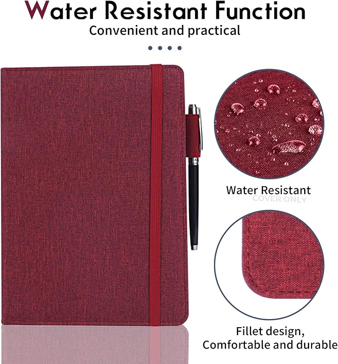 Executive Size Notebook Cover for Rocketbook A5 8.8"x6" Inch, Waterproof Portfolio Organizer with Pen Loop Holder & Card Slots, Protective Case for Journals - Business Travel & Office Use (Fuchsia)