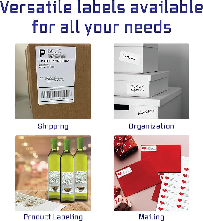 Blank Labels Shipping and Printer Labels 4" X 6.75" Thermal Transfer Label on 1" Cores with NO Perforations Between Labels | 250 Label Per Roll | Matte White 16 Rolls Total | 4,000 Label | Made in USA
