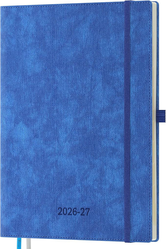 2026-2027 Weekly and Monthly Planner (July 2026–December 2027), 8.5"x11.5", Vertical Layout, 18 Months Agenda with Month Tabs & Pocket, Academic Calendar with Vegan Leather Cover,Blue