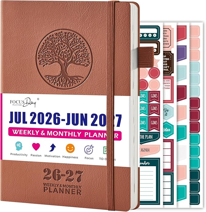 2026-2027 Weekly and Monthly Planner, Academic Planner Calendar July 2026 - June 2027, 5.8" x 8.3", Soft Cover Daily Agenda Planner with 100GSM Paper, Inner Pocket, for Home Office School Supplies