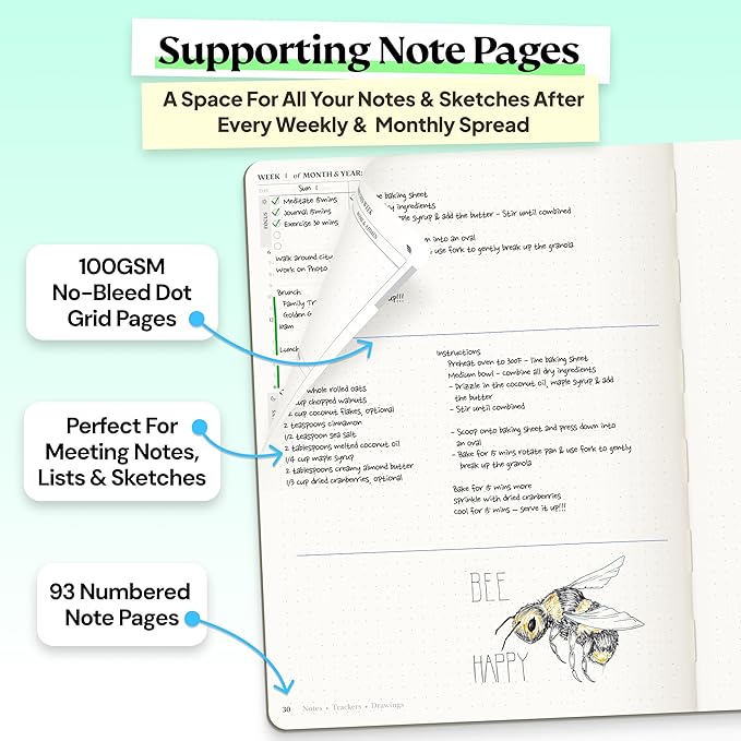 Roterunner Purpose Planner Notebook B5 7.5”x9.8” 12 Month Undated 2026 Daily Weekly and Monthly Productivity Goal Setting Tool for Work Home ADHD Planner for Adults Self Care Journal