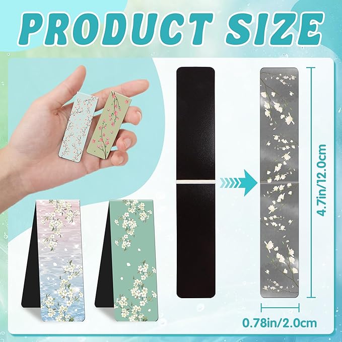 96Pack Magnetic Bookmarks Bulk Book Marks for Reading Women Men Adults Book Lovers Gifts, Cute Bookmarks Magnet Bookmark Clips Magnetic Page Markers Pretty Funny BookMarker (Flower Branch)