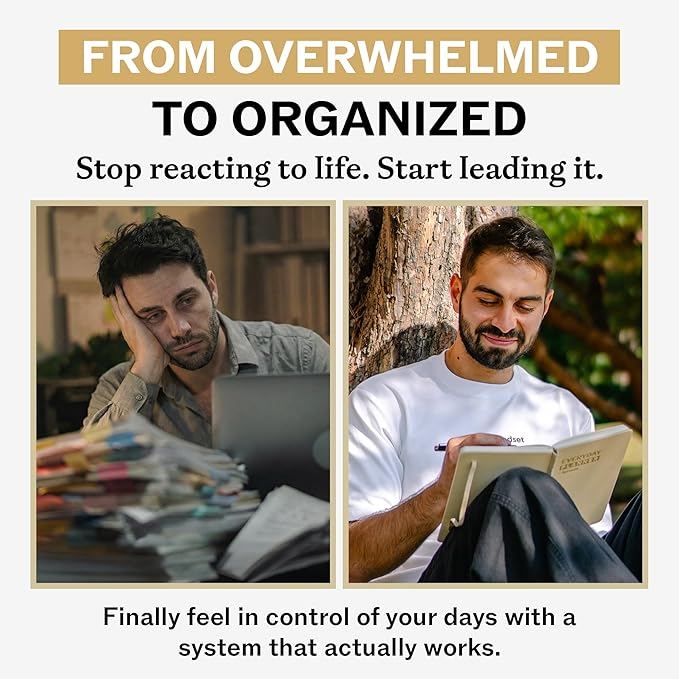 Undated Daily Planner | 90 Day Daily & Weekly Productivity Journal with Hourly Schedule, To Do List, Goal Tracker & Habit Tracker | ADHD Planner for Men & Women | Hardcover Agenda (Cream)