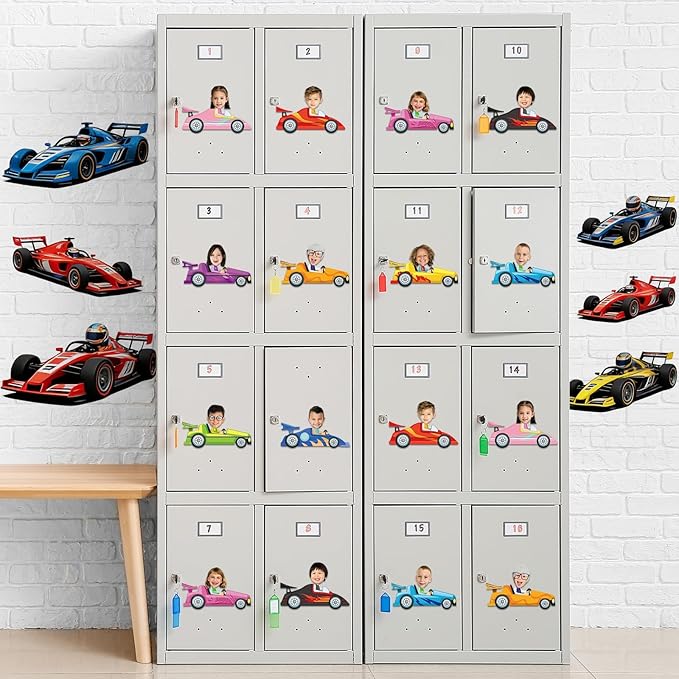 160Pcs Racing Car Cutouts Race Car Bulletin Board Decorations Auto Paper Cut-Outs Classroom Decor for Boy Girl DIY Craft Photo Wall Kindergarten Preschool Back to School Party Favor Supplies