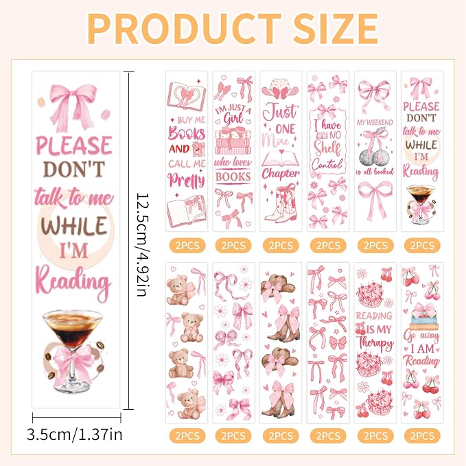 CRASHOT UV DTF Bookmark Wraps - 24 Sheets Boho Acrylic Bookmark Blanks Sticker, Rainbow UV DTF Transfer Stickers, Bee Butterfly Cactus Design for Bookworm Girls Women