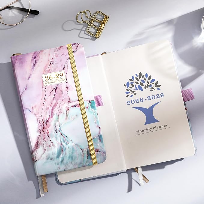 2026-2029 Monthly Pocket Planner - 3 Year Monthly Planner 2026-2029, Jul. 2026 - Jun. 2029, 6.3" x 3.8", 2026-2028 Small/Purse Planners with 60 Notes Pages, Inner Pocket, Pen Loop, Elastic Closure