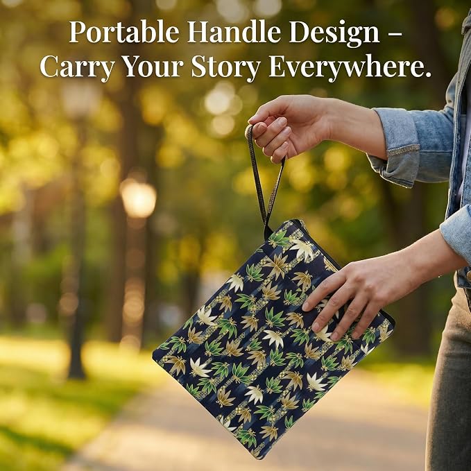 Book Sleeve for Paperbacks – Padded Book Cover with Zipper, Dust-Proof Protector Sleeve, Fabric Books Pouch Fit for Books Notebook Journal, Maximum 8x11inch