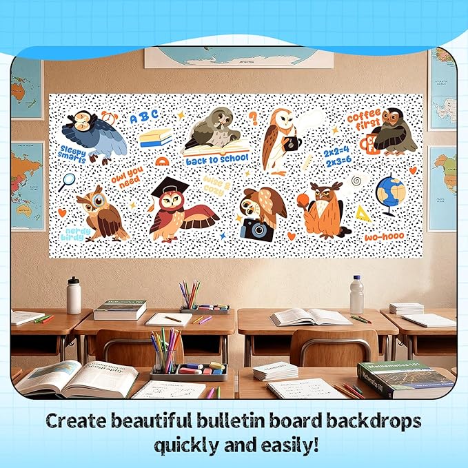 Hahafelt 2 Pack 47 x 108 Inch Fabric Bulletin Board Roll Waterproof Non Woven Classroom Background Decoration Resistant Bulletin Board for Back to School Wall Decor DIY Craft (Spot)