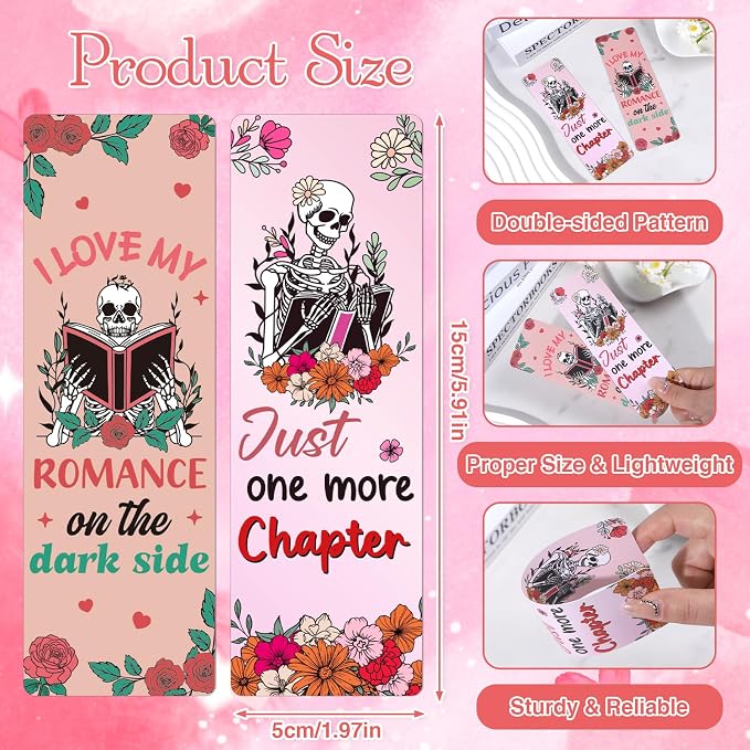 Wxiben Spicy Fairytale Bookmarks Gifts - 24PCS Romance Bookmarks for Women Double Sided Skeleton Hot Girls Book Marks Reading Book Markers for Book Lovers Students Teacher Dark Romance Reader Gift