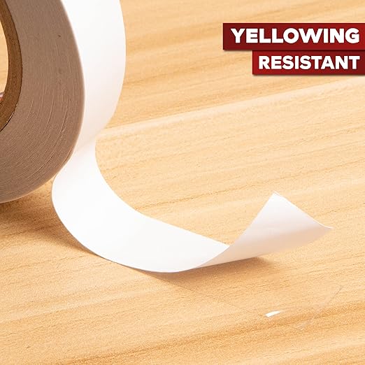 XFasten Removable Double Sided Tape Clear 2 inch x 20 Yards (Pack of 3, 180 Feet Total) Transparent Residue-Free Clear Double Sided Tape Heavy Duty for Crafts, Wall, Fabric, Dress, and Carpet