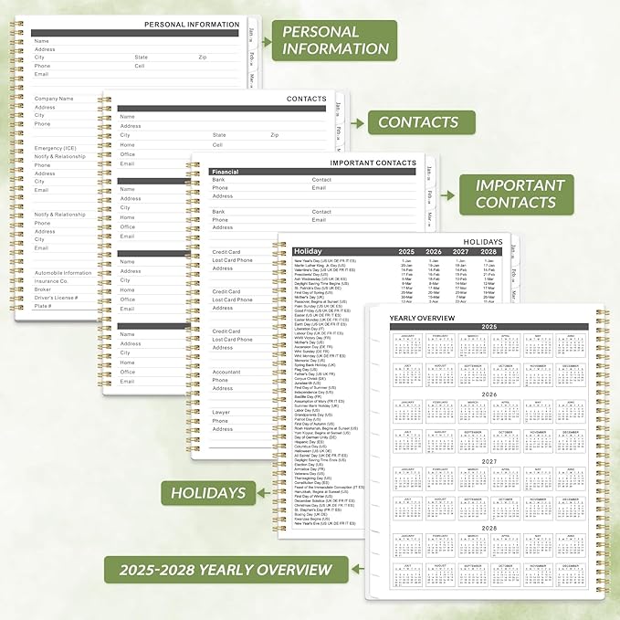 2026 Planner - Planner 2026, Weekly and Monthly Planner, Jan 2026 - Dec 2026, 6.4" x 8.5", Monthly Tabs, Hardcover, Daily Organizer