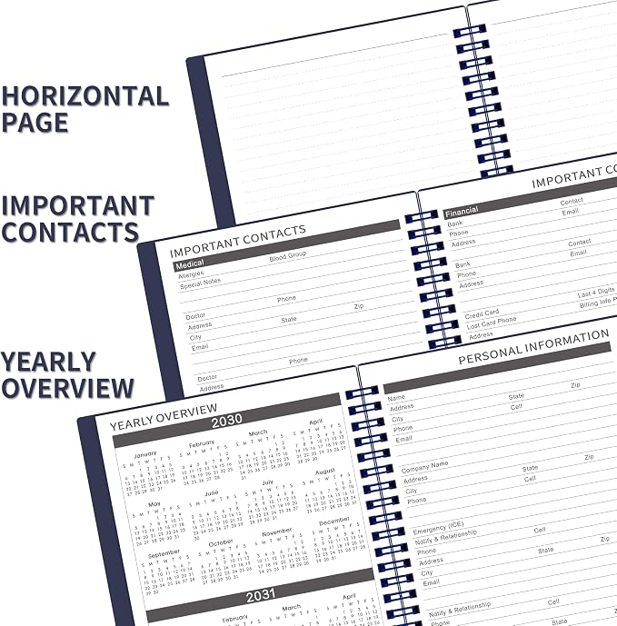 2026-2031 Monthly Planner/Calendar - Jul. 2026 - Jun. 2031, 5 Year Monthly Planner with Tabs, 6.4" x 8.5", 60 Monthly Planner, Two-Side Pocket, 9 Notes Pages, Suitable for Long-Term Planning - Blue