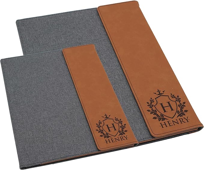 My Personal Memories Customized Portfolio with Custom Monogrammed Flap - Engraved Teacher, Student, Business, Man, Woman, Gift (Rust Flap)
