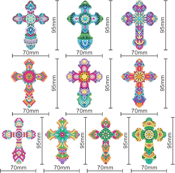Anserdrm 10 Pcs Diamond Art Bookmarks Kit - DIY Paint with Diamonds Bookmarks with Pendant, Arts and Crafts Kits for Adults, Perfect Craft Gifts
