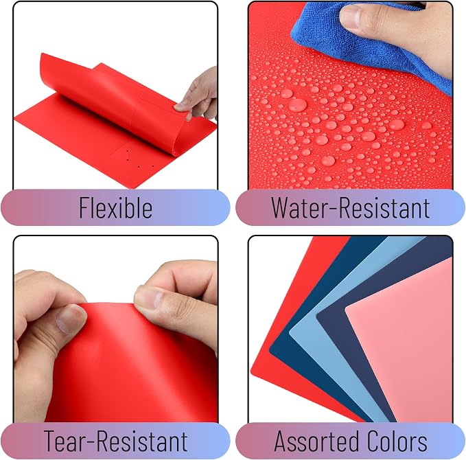 Mr. Pen- Plastic Folders with Pockets, 5 pcs, Aesthetic File Folder with Business Card Slot, 2-Pocket Folder, Back to School, Office, Filing Supplies
