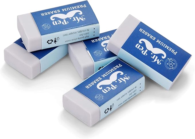 Mr. Pen- White Pencil Eraser, 24 Pack, Large Latex Free Vinyl Block Erasers Bulk for School, Office, Art Sketching, Homework, Exams, Clean Smudge-Free Correction