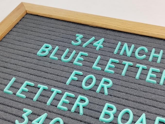 Felt Letter Board Letters Sets - Pre-cut 340pcs 3/4 Inch(0.75") Blue Letters with Canvas Bag(No Board Included)