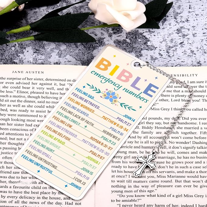 Confirmation Gifts for Teen Girls First Communion Gifts for Girls Bible Emergency Numbers Bookmark for Women Her Christian Baptism Bible Accessories Bible Study Religious Catholic Bookmark for Women