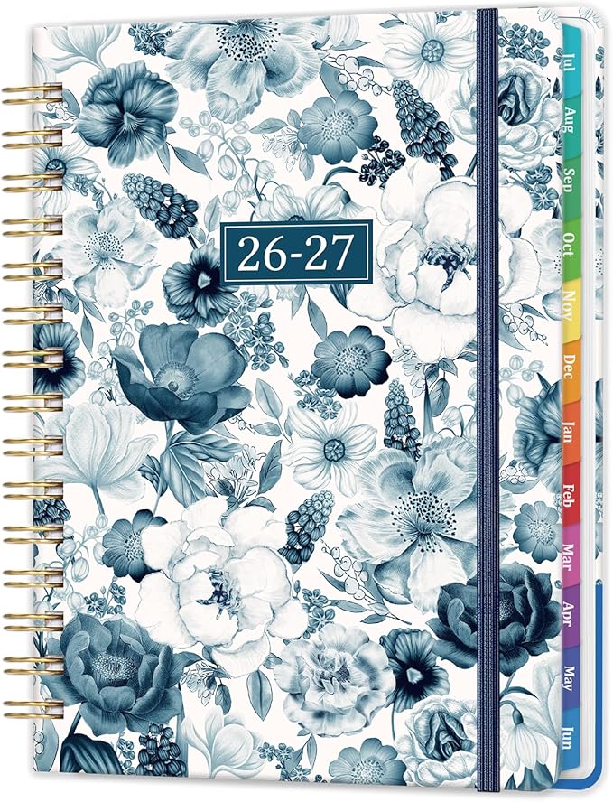 2026-2027 Planner - 6.4'' x 8.5'' Jul. 2026 - Jun. 2027, 2026-2027 Weekly & Monhtly Academic Planner Spiral Bound,with Sturdy Cover, Monthly Tab, Inner Pocket, Elastic Closure