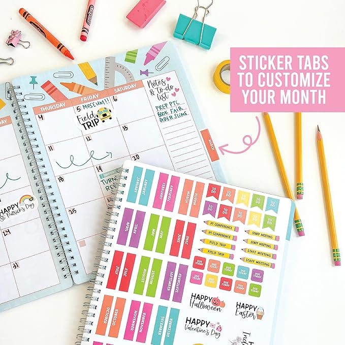 Hadley Designs Teacher Planner 2025-2026 – Lesson Planner Book for Teachers Must Haves, Undated Teacher Planners, Lesson Plan Notebook, Homeschooling Planners, Teachers Appreciation Gifts