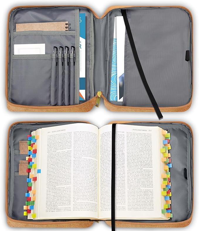 Bible Cover for Women, Bible Holder, Bible Cover Carrier Carrying Organizer Bag, God is Within Her She Will Not Fall, Zipper and Pockets for Standard Size Bible, Gift for Women（Butterfly）