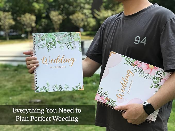 Wedding Planner - Wedding Planner Book and Organizer for the Bride, Wedding Planner Book Unique Engagement Gift for Newly Engaged Couples - Hardcover Bridal Planning Wedding Notebook 11" x 9"