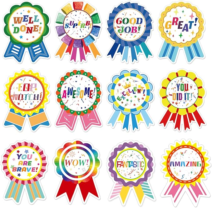 Reward Stickers Badge Designs,2.4×1.8 Inch Reward Labels Use on Classroom,Outdoor Sports Game,Party,Home,Encourage Stickers（ 264pcs,1bag ）