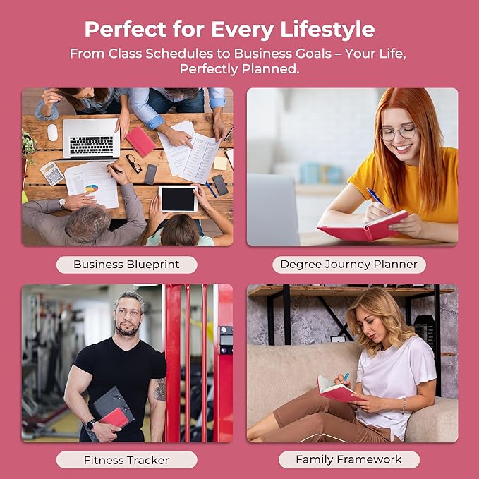 Weekly Monthly 2026-2027 Planner (July 26-Dec 27),6.5"x3.75",18 Months Agenda Plan with Month Tabs & Pocket,Expenses/Note Pages, Academic Calendar with Vegan Leather Cover,Rose Red