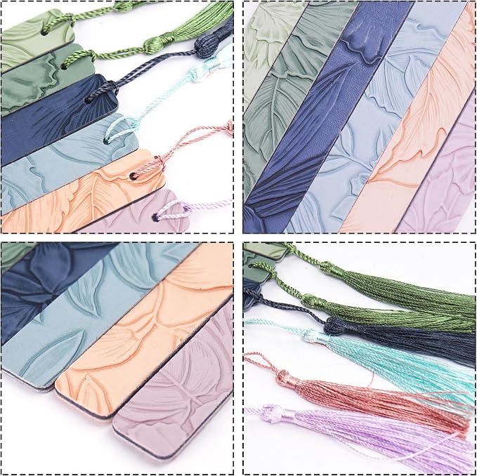 12 Pcs Pastel Leather Bookmarks Colorful for Women Students Teachers Book Lovers Reading Supplies(12colors5)