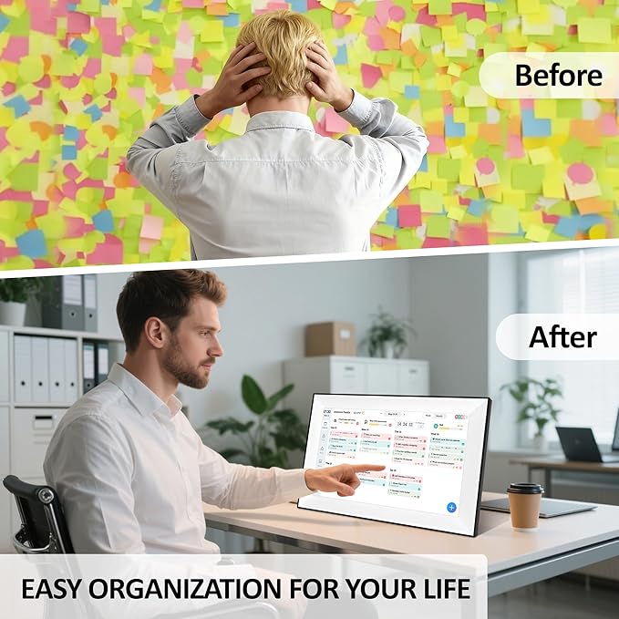 10.1" Digital Desk 2026 Electronic Calendar Planner,Voice Message Feature,Touchscreen Interactive Display for Family Schedules, Achievement Rewards, Meal Planning,Digital Picture Frame,Smart Clock, Gifts