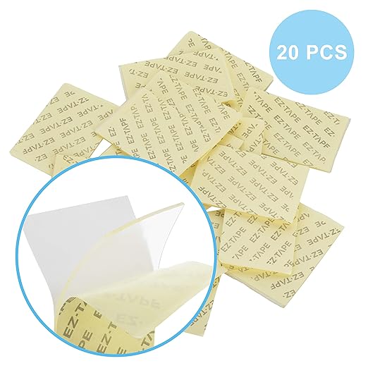 EZ-Tape Pre-Cut Multipurpose Nano Double Sided Tape, Removable Clear Adhesive Tape, 2.75"x2", 20 PCS, EZ-Tape