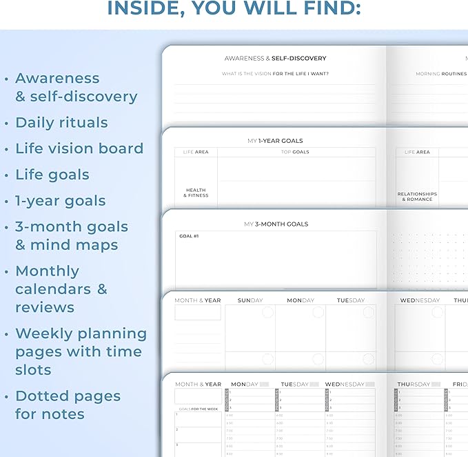 Clever Fox Planner Schedule – Undated Weekly & Monthly Life Planner with Time Slots, Appointment Book & Daily Organizer, A5 (Periwinkle)