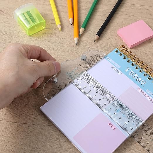 2Pcs 6Inch Plastic T Square Ruler Clear Acrylic T-Square Rulers Junior T-Squares Drafting Tools T Rulers Transparent Crafting and Drafting Graduated T-Ruler for Crafting Drafting