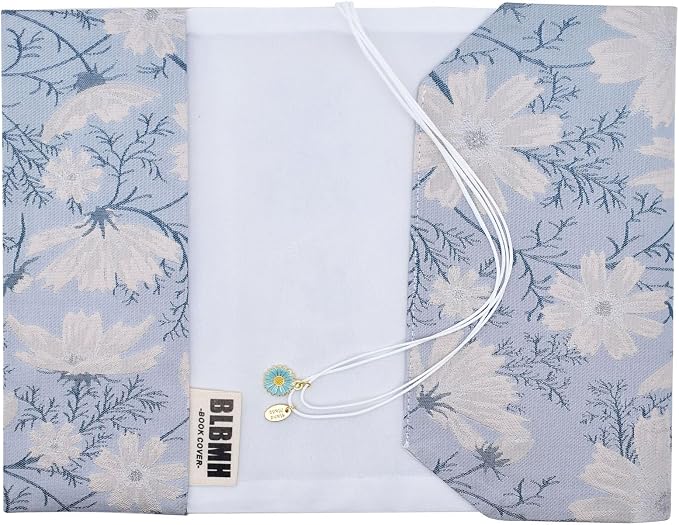 BLBMH 6x9 Bible Book Cover for Women, Non-Stretch Fabric Protector for Paperback, Handmade Soft Cloth Sleeve with Bookmark for Journals Notebooks | Privacy Reading Gift - Daisy