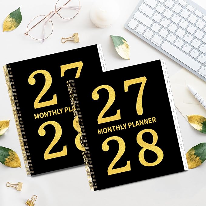 2027-2028 Monthly Planner - 2 Year Monthly Planner/Calendar 2027-2028, JAN 2027 – DEC 2028, 24 Months Calendar Planner, 9" x 11", Holidays, Tabs, Double-Side Pocket, Thick Paper, Polypropylene Cover