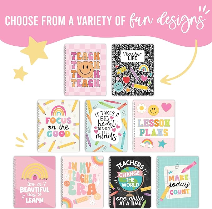 Hadley Designs Teacher Planner 2025-2026 – Lesson Planner Book for Teachers Must Haves, Undated Teacher Planners, Lesson Plan Notebook, Homeschooling Planners, Teachers Appreciation Gifts